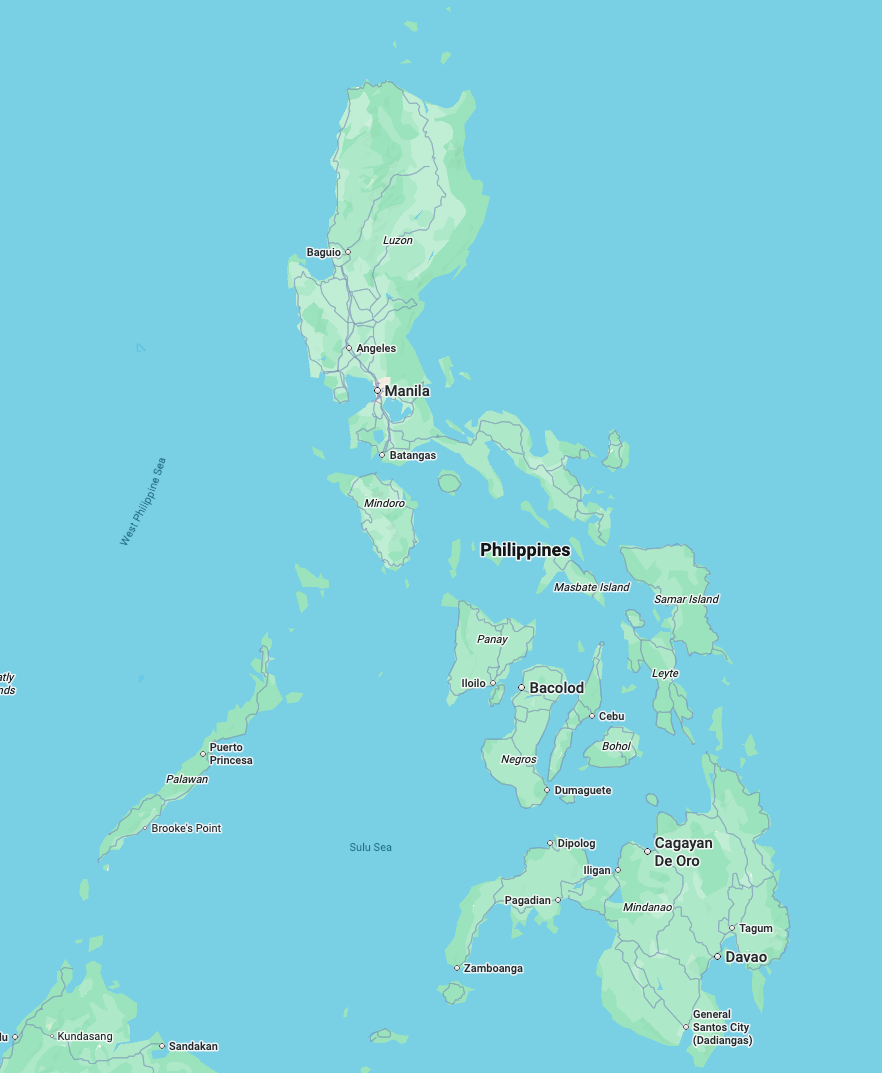 Map of the Philippines showing RESIDIA active and planned service zones
